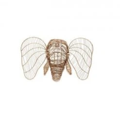 Nkuku Gold Mini Elephant Head Trophy for Wall