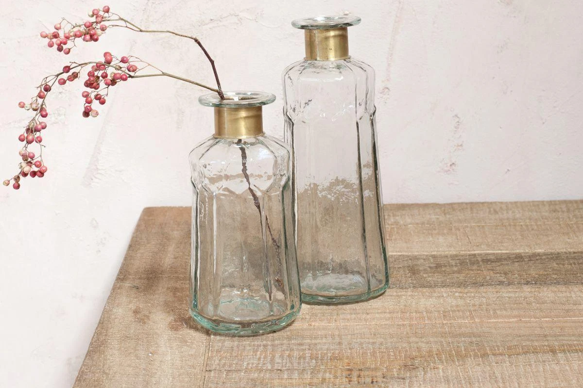 Nkuku Glass Chara Decorative Bottle - Large | Handcrafted Home Decor | Elegant Room Ornament 2 Nkuku Glass Chara Decorative Bottle - Large