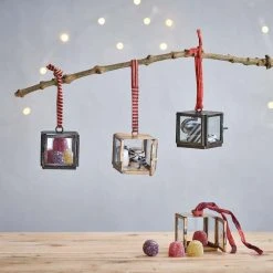 Nkuku Set Of 2 Tiny Kiko Box Decorations - Antique Brass