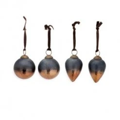 Nkuku Nevasa Bauble - Dark Smoke & Antique Copper