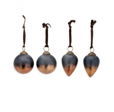 Nkuku Nevasa Bauble - Dark Smoke & Antique Copper | Handcrafted Room Decor 1 Nkuku Nevasa Bauble - Dark Smoke & Antique Copper