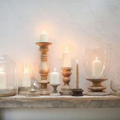 Nkuku Small Idha Tapered Hurricane Lantern - Handcrafted Room Decor for Homewares 5 Nkuku Small Idha Tapered Hurricane Lantern