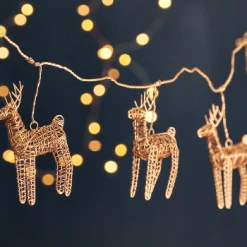 Nkuku Brass Ramya Wire Reindeer Garland