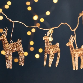 Nkuku Brass Ramya Wire Reindeer Garland - Handcrafted Room Decor for Festive & Everyday Elegance 2 Nkuku Brass Ramya Wire Reindeer Garland