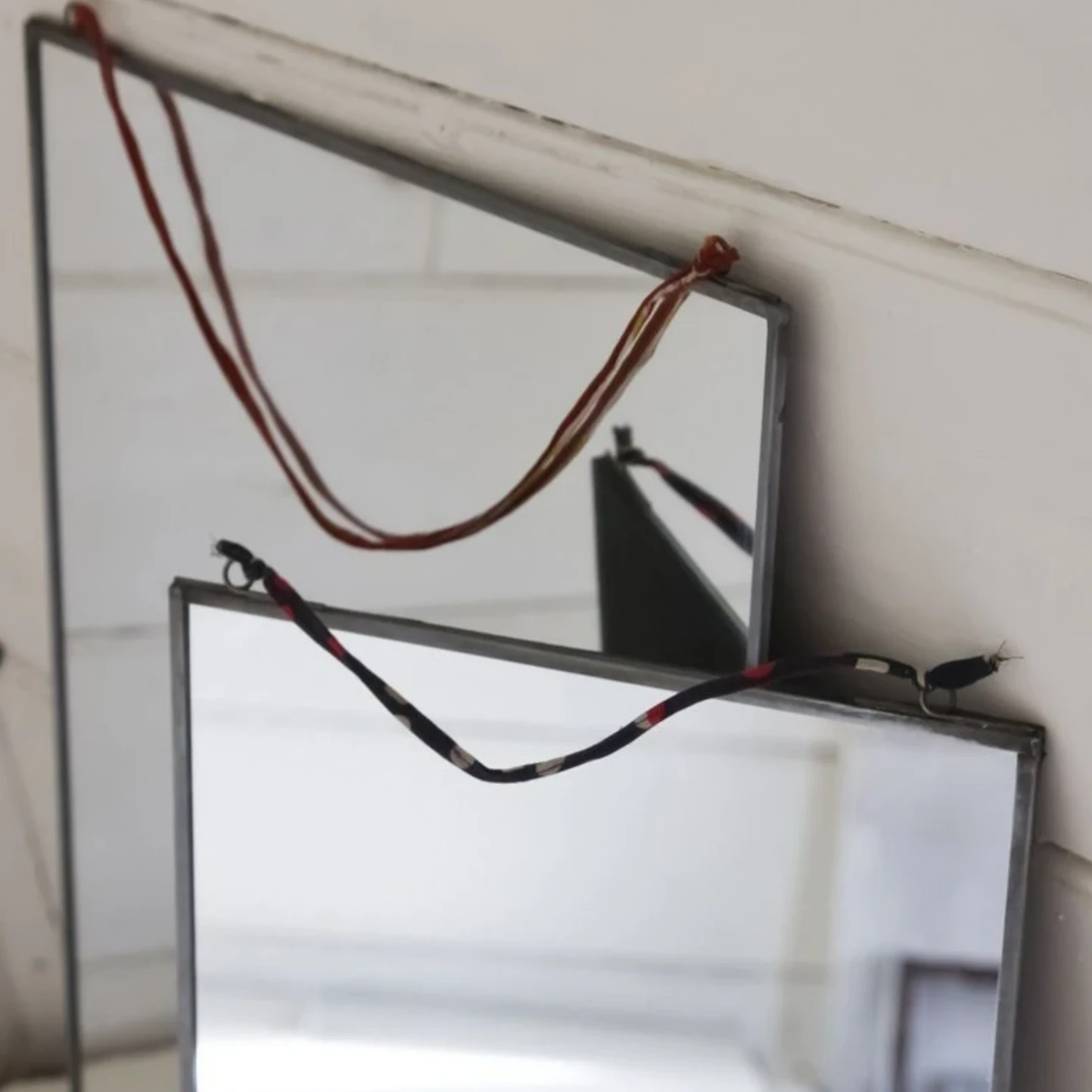 Nkuku Kiko Antique Zinc Mirror 30 x 30cm - Vintage Wall Mirror for Home Decor 2 Nkuku Kiko Antique Zinc Mirror 30 x 30cm