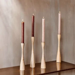 Nkuku Himba Mango Wood Candlestick - Natural - Small