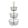 Nkuku 3 Tier Storage Baskets Koba Wire Bowl Stand