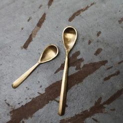 Nkuku Jahi Brushed Gold Small Gold Flat Spoon
