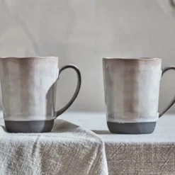 Nkuku Set of 2 Edo Large Mugs - Slate