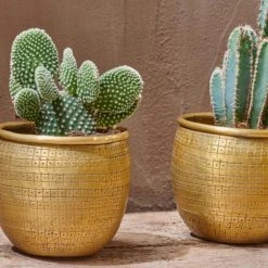 Nkuku Small Antique Brass Tembasi Planter