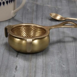 Nkuku Antique Brass Tea Strainer