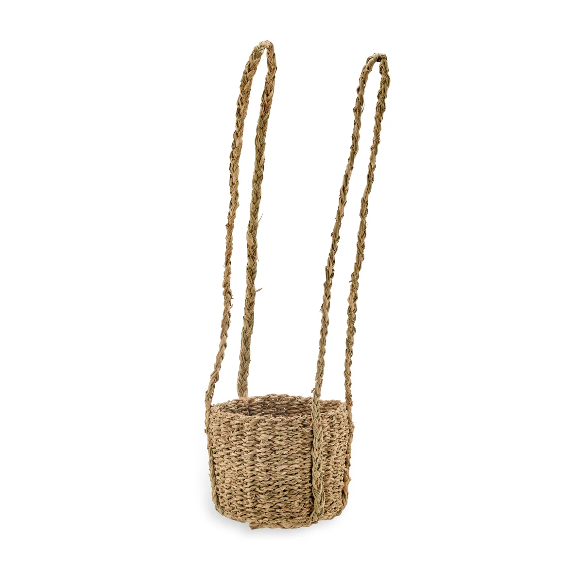 Nkuku Sangdi Seagrass Hanging Planter - Small | Handwoven Natural Seagrass Plant Holder | Boho Room Decor 1 Nkuku Sangdi Seagrass Hanging Planter - Small