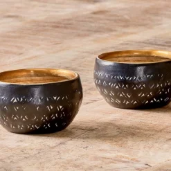 Nkuku Black Darani Tealight Holder