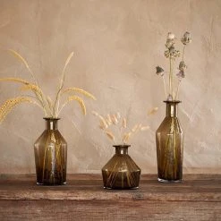 Nkuku Brown Glass Asymmetric Vase - Large