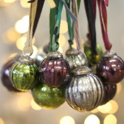 Nkuku Small Mixed Colours Zia Glass Baubles - Set of 6