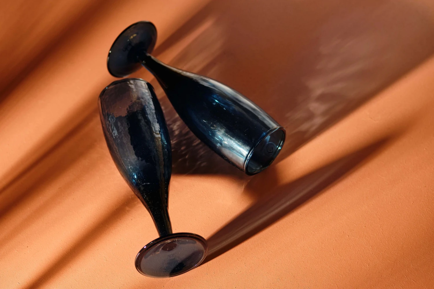 Nkuku Deep Blue Hammered Champagne Flute - Handcrafted Elegance for Celebratory Moments 3 Nkuku Deep Blue Hammered Champagne Flute