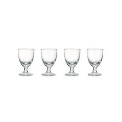 Nkuku Yala Hammered Wine Glass - Clear Glass Set of 4