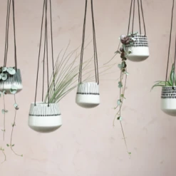 Nkuku Matamba Black Lines Large Hanging Planter