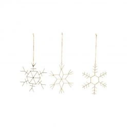 Nkuku Set of 3 16x16 cm Brass Wire Dagari Stars