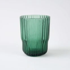 Nkuku Set of 4 Teal Fali Glass Tumblers