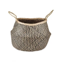 Nkuku Large Black and Natural Ekuri Basket