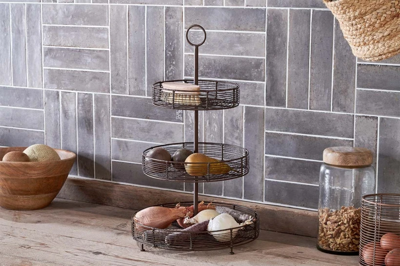 Nkuku Wire Tiered Kitchen Stand - Stylish & Functional Storage Solution 2 Nkuku Wire Tiered Kitchen Stand
