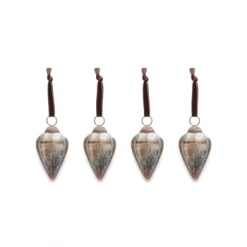 Nkuku Large Oiled Antique Khutu Baubles Set of 4