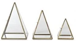 Nkuku Medium Crystal and Brass Bequai Pyramid Display