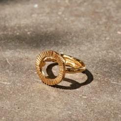 Nkuku Lalia Etched Ring Band - One Size Adjustable