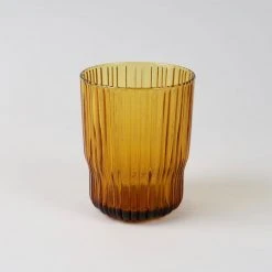 Nkuku Set of 4 Fali Amber Glass Tumbler
