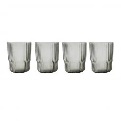 Nkuku Set of 4 Fali Smoke Glass Tumbler