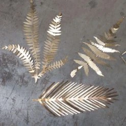 Nkuku Kiko Brass Foliage Artwork - Matt Brass