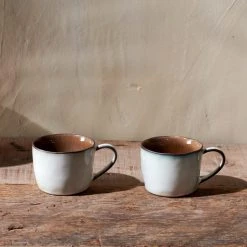 Nkuku Off-White & Brown Glazed Coffee Mug - Handcrafted Ceramic Mug for Coffee, Tea, and Hot Beverages 5 Nkuku Off-White & Brown Glazed Coffee Mug