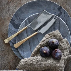 Nkuku Brushed Gold Ena Brass Cheese Knife Set