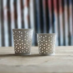 Nkuku Small White Petal Pot T-Light Holder