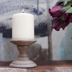 Nkuku Niwari Mango Wood Candlesticks - Set of 2