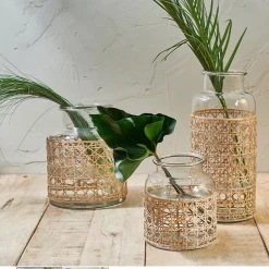 Nkuku Medium Clear Glass Uma Cane Vase