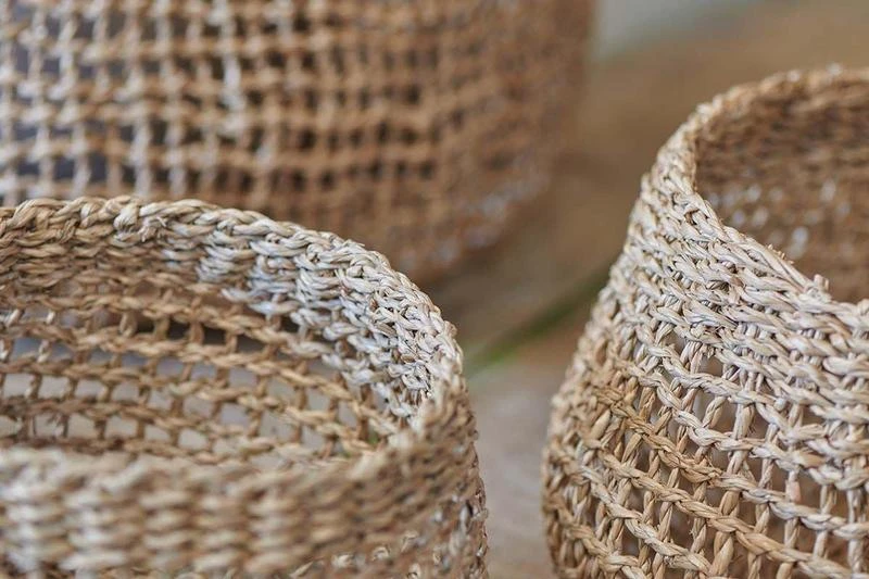 Nkuku Mendi Short Seagrass Basket Small - Handwoven Storage Basket for Home Decor 2 Nkuku Mendi Short Seagrass Basket Small