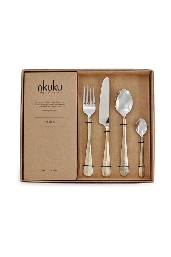 Nkuku Osko 16 Piece Cutlery Set - Elegant Tableware for Modern Dining (Multiple Colors Available) 2 Nkuku Osko 16 Piece Cutlery Set (More colours available)
