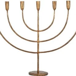 Nkuku Antique Brass Mbata Giant Brass Candelabra Candleholder