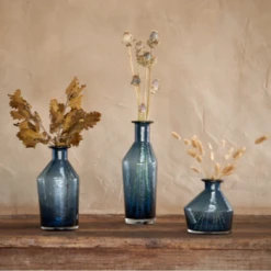 Nkuku Zaani Medium Glass Vase - Indigo Blue