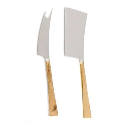 Nkuku Brushed Gold Ena Brass Cheese Knife Set
