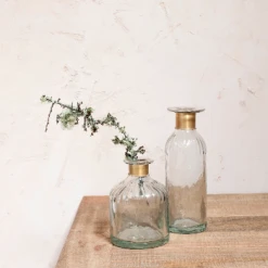 Nkuku Chara Hammered Bottle Vase - Lines Large