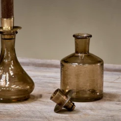 Nkuku Sepia Sirsa Glass Candlestick - Wide | Handcrafted Room Decor 7 Nkuku Sepia Sirsa Glass Candlestick - Wide