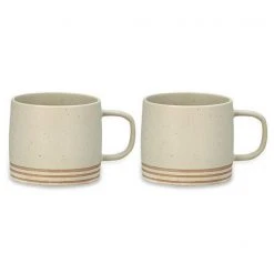 Nkuku Set of 2 Enesta Line Mugs - Cream