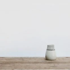 Nkuku Small Ceramic Black & White Matchstick Vase