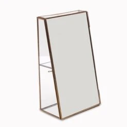 Nkuku Glass and Brass Vertical Bequai Jewelery Box