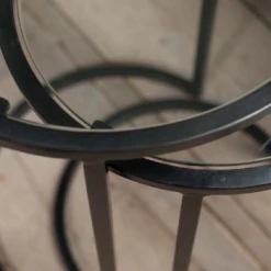 Nkuku Nakuru Iron & Glass Side Table Set