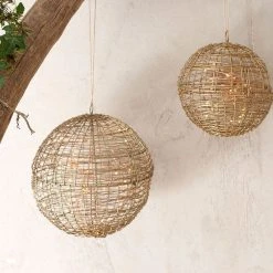 Nkuku Large Brass Ngoni Giant Opening Bauble