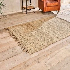 Nkuku Salem Hemp Rug - Natural and Black